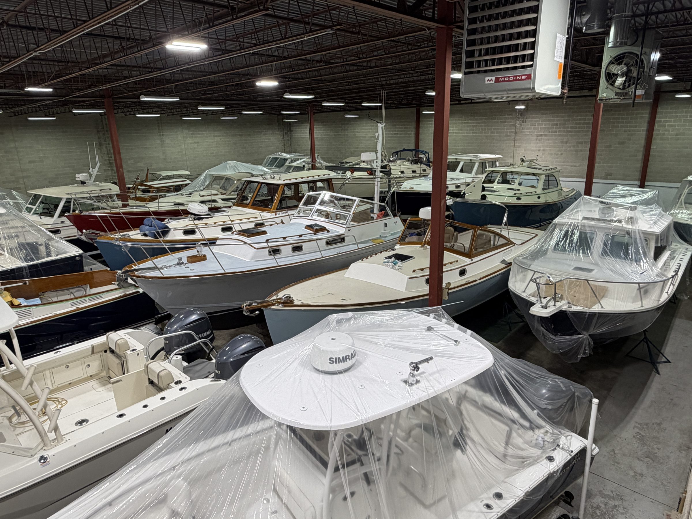 The Frank Hall Boat Yard sign at the Tom Harvey Road storage facility
